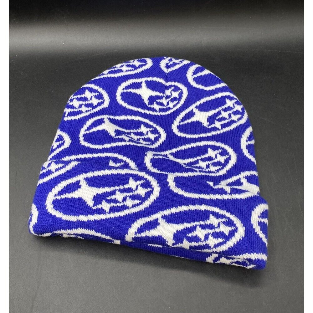 Subaru Of Bend Central Oregon Beanie Hat Blue White Spell Out - Picture 7 of 8